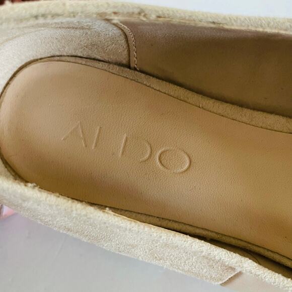 Aldo Cream  Round Toe Flat Loafers Shoe 6 - Picture 6 of 8